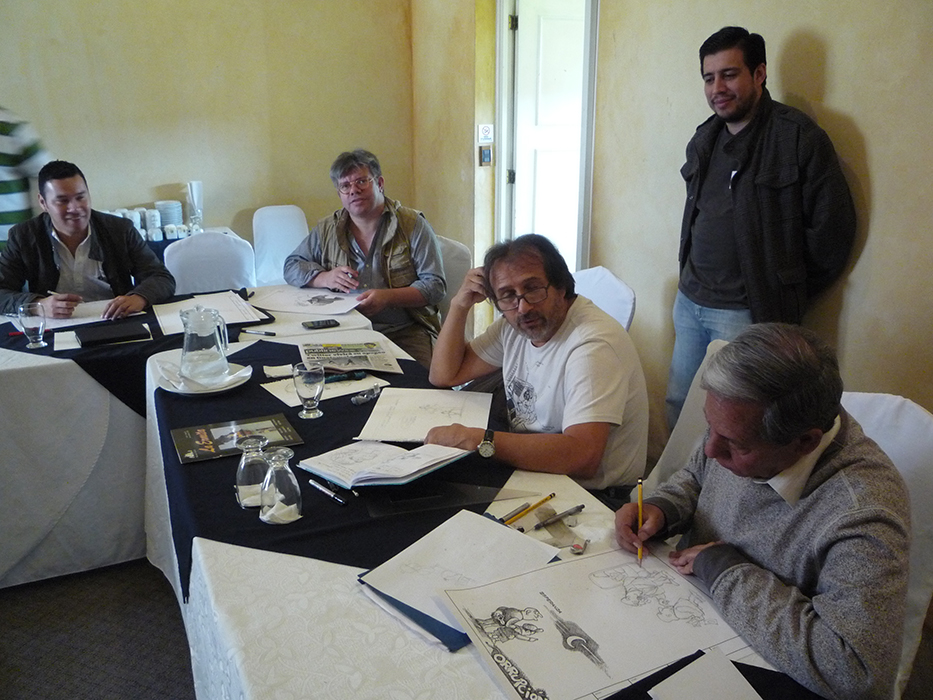 But de l’atelier: créer un calendrier mural illustré, qui sera distribué aux écoles et ONG de la région comme outil de sensibilisation. Les dessinateurs du Guatemala, du Salvador et du Honduras planchent – Guatemala Ciudad, 6 mars 2012   But de l’atelier: créer un calendrier mural illustré, qui sera distribué aux écoles et ONG de la région comme outil de sensibilisation. Les dessinateurs du Guatemala, du Salvador et du Honduras planchent – Guatemala Ciudad, 6 mars 2012