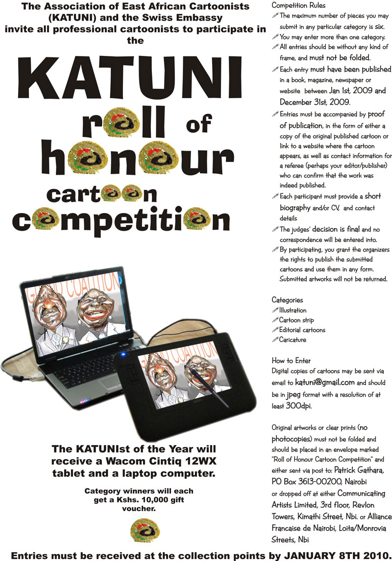 En parallèle, un concours de dessins a été organisé par l’association des dessinateurs kényans et Plumes Croisées.   En parallèle, un concours de dessins a été organisé par l’association des dessinateurs kényans et Plumes Croisées.